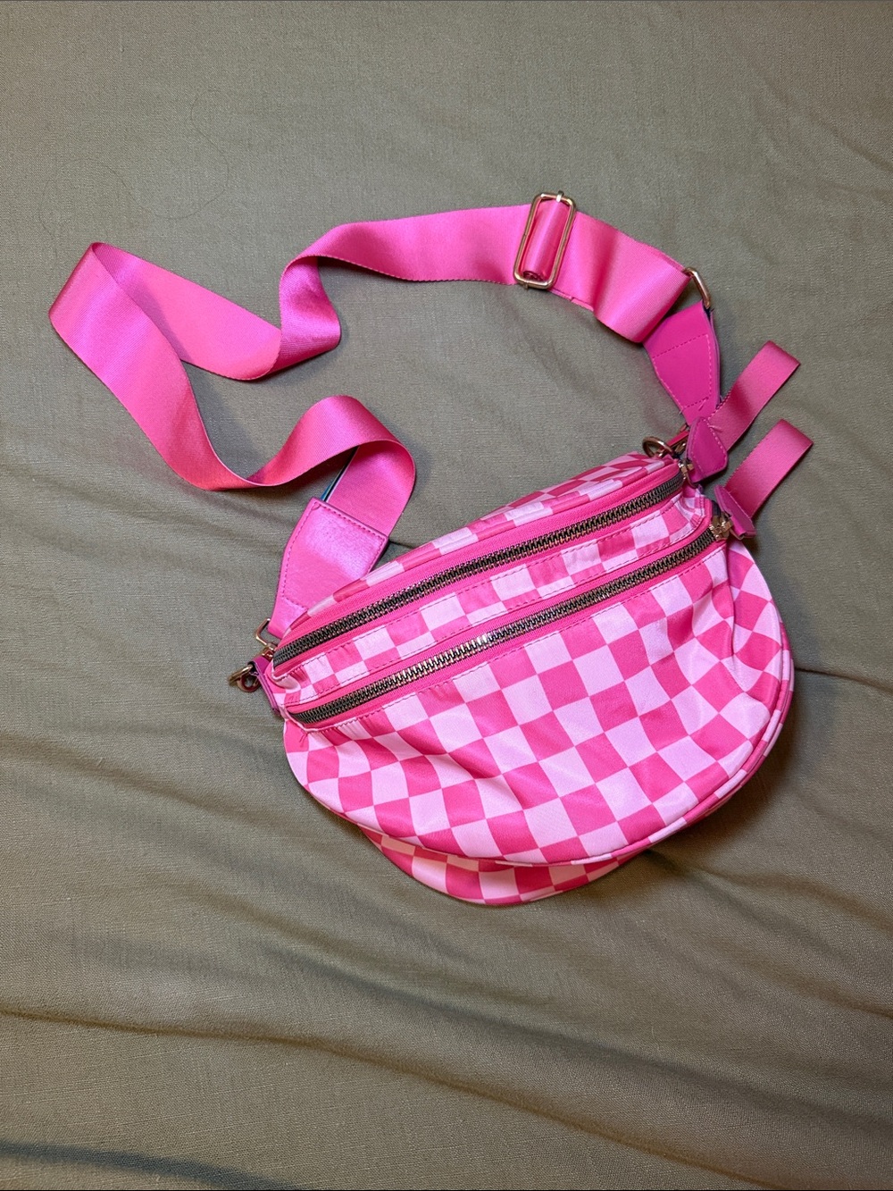 Pink Checker Bum Bag - Women